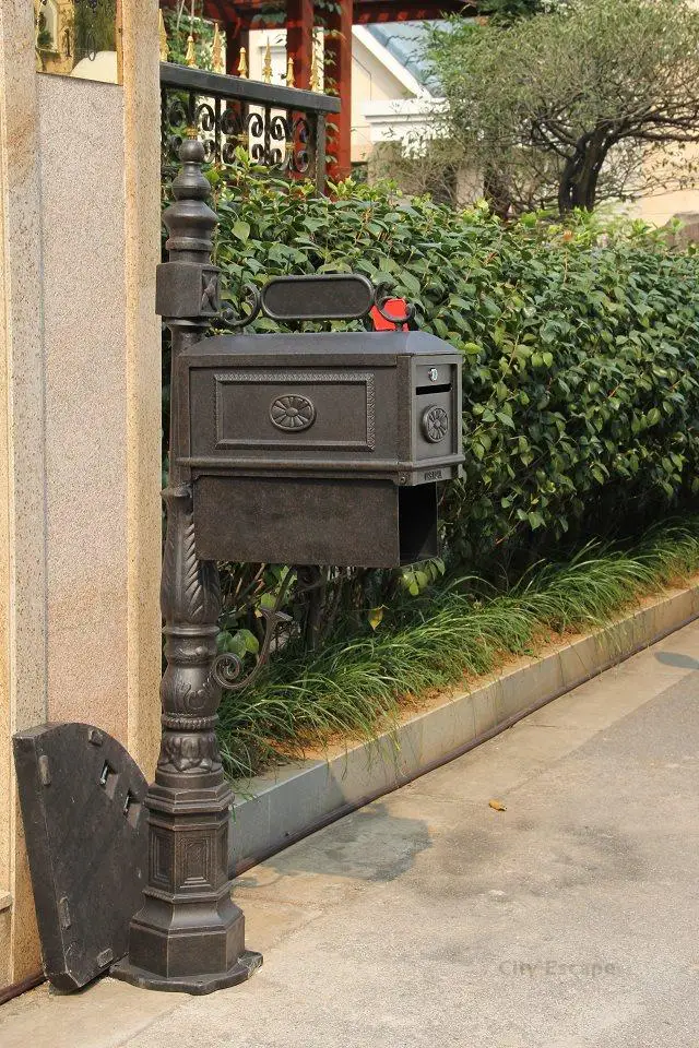 Wall mounted aluminum mailbox retro villa courtyard customizationin