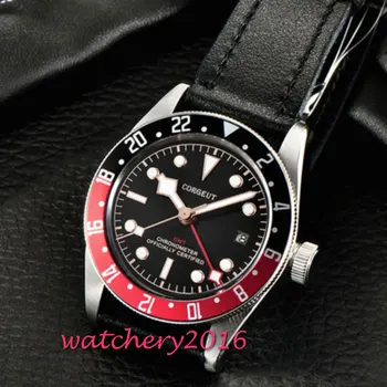 

41mm Corgeut Automatic Watch GMT Clock Black Mechanical Watches Classic Men Watch Top Brand Luxury Sapphire Glass Gifts for Men