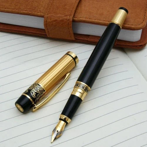 Авторучка Meduim Nib металлическая пластиковая золотисто черная авторучка 5W8C 8CJH