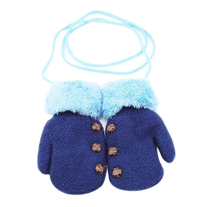 Г., Высококачественная Зимняя шерстяная одежда детские вязаные перчатки детские варежки теплые детские варежки с веревкой для детей от 1 до 3 лет