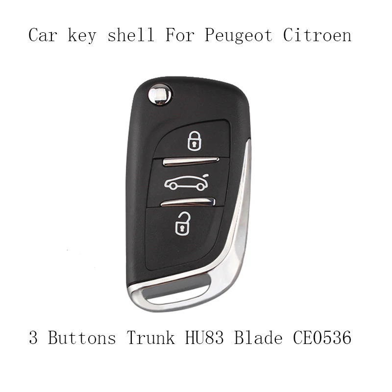 

3 Buttons HU83 blade Modified Flip Car Key Shell For Citroen C2 C3 C4 C5 C6 XSARA Fob Case CE0536