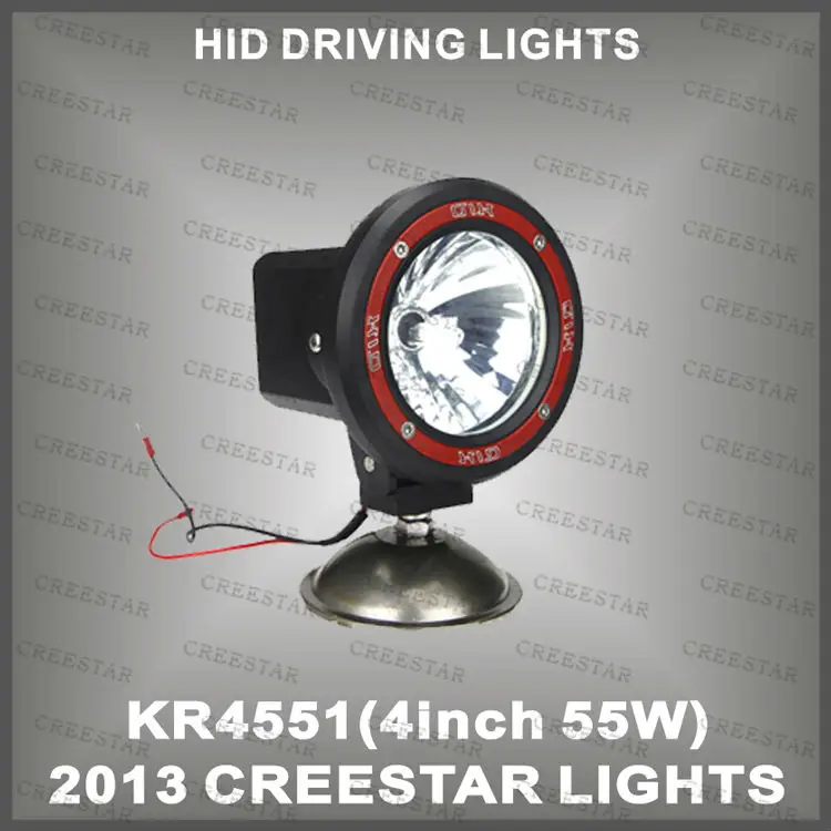 

55W 4" Spot beam & Flood beam 12V/24V HID driving light HID xenon lamp hid work lamps with internal slim ballast 4300Lm KR4551