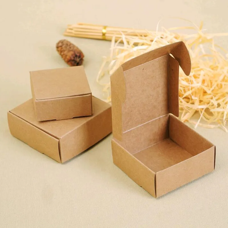 Cardboard Mini Box 9 Sizes DIY Kraft Paper Box Soap Box Jewelry Packing Gift Box 50pcs/lot PP060501