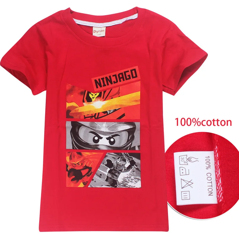 Ninjago Новая летняя футболка для мальчиков 2018 забавная одежда мальчика