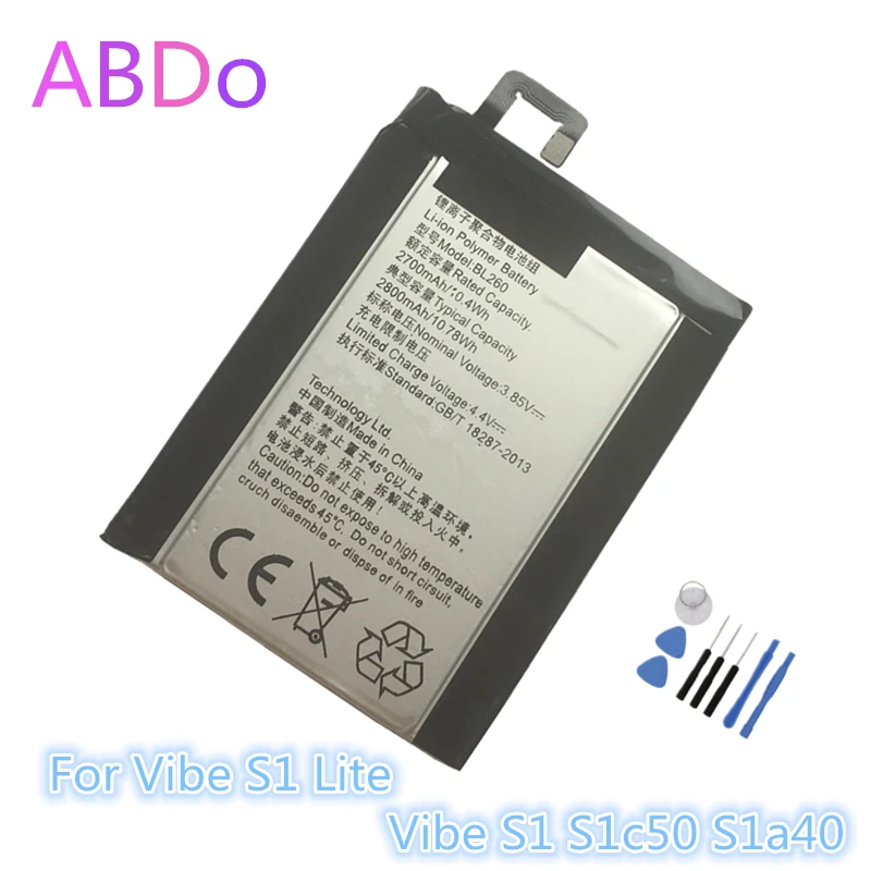 BL260 Phone Battery For Lenovo Vibe S1 S1c50 S1a40 Vibe S1 Lite 2700mAh ...