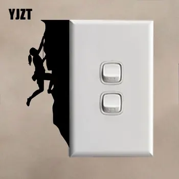 

YJZT Sexy Female Rock Climbing Vinyl Bedroom Wall Sticker Light Switch Decal 8SS2246