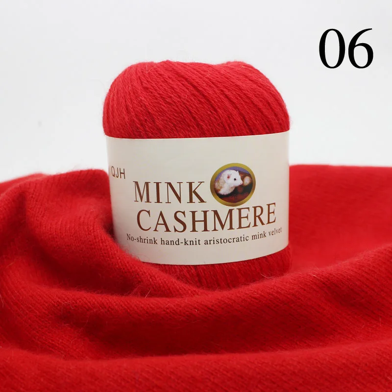6 шариков/300 г Высококачественная мягкая норковая бархатная шерстяная пряжа для ручного вязания Роскошная длинная плюшевая монгольская теплая кашемировая линия - Цвет: red yarn