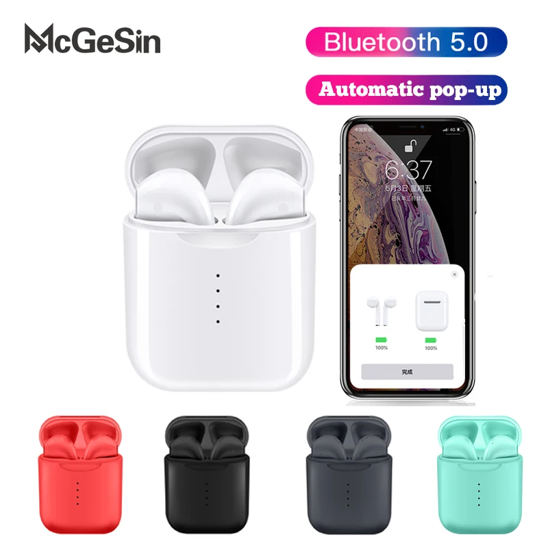 

V8 TWS Bluetooth Earphones Pop-ups Window Wireless Earbuds 5.0 Touch Control Headset with Microphones PK i10 i12 i60 i20 i80