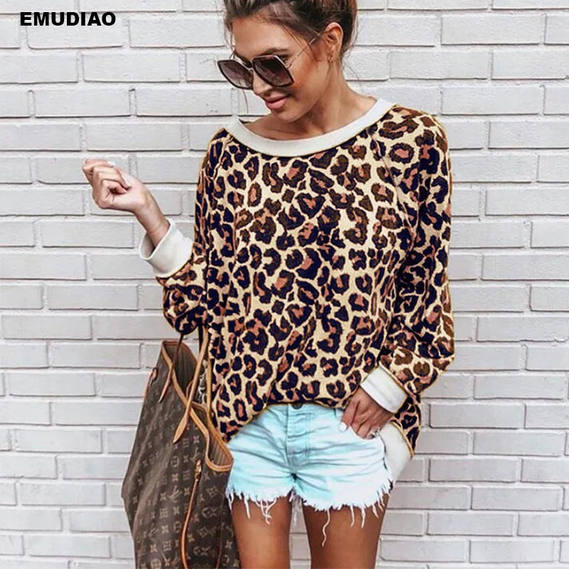 مثير ليوبارد س الرقبة طويلة الأكمام تي شيرت المرأة الأزياء كاسال قمم Camisetas فيرانو موهير 2019 المحملة قميص فام