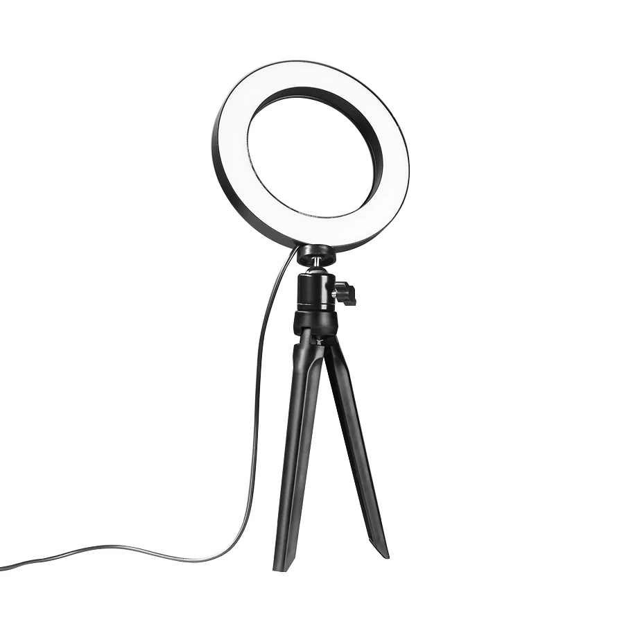 Efluky Selfie Ring Light 14/20 см с мини штатив-Трипод стойка освещения для фотографирования, светодиодный фонарь для IPhone X 8 7 6S Plus Android в прямом эфире