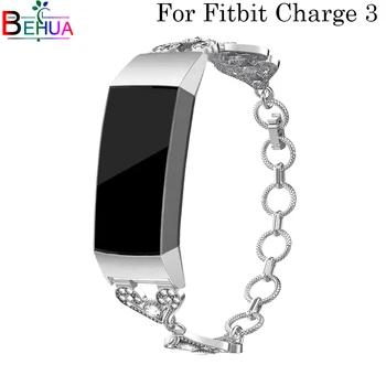 

stainless steel watchband For Fitbit Charge 3 fashion Retro Bracelet Wrist belt watch strap Replacement smart watch Accessories