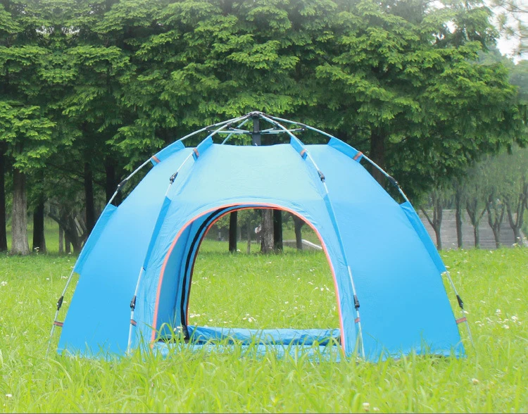 Automatic tent Multi-person outdoor 3-5 people hexagonal tent outdoor camping camping rain tent