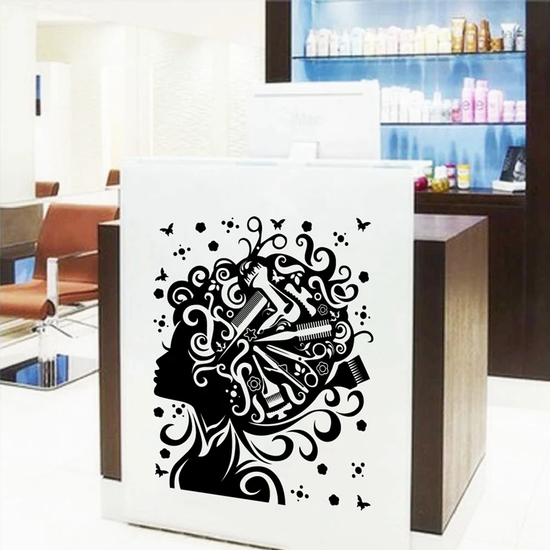 Female Hairdresser Vinyl Stickers