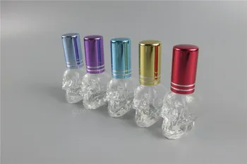 

8ML skull sprayed color perfume glass spray bottle Portable travel trial sample glass bottle