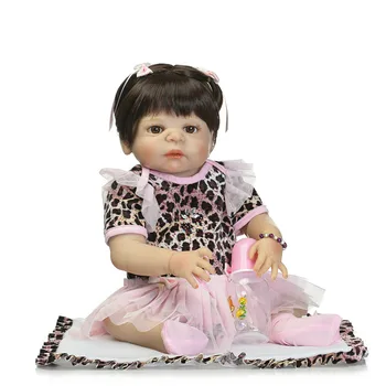 

22" full body silicone newborn baby dolls realistic reborn babies girl dolls toys chidlren gift bebe real reborn bonecas menino