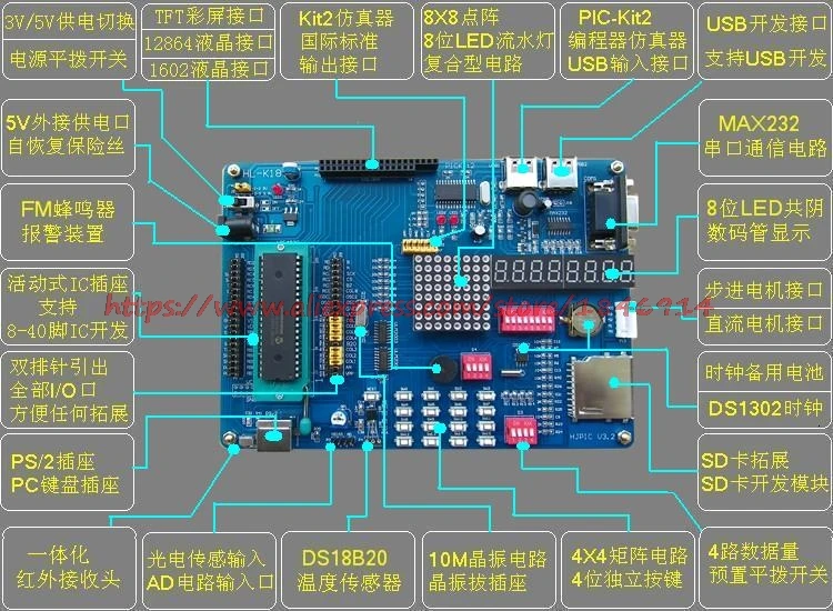 PIC MCU обучающая доска PIC макетная доска PIC Экспериментальная доска K18 Deluxe посылка