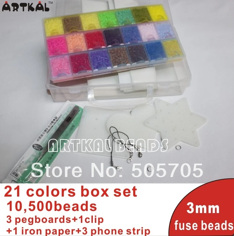 Мини 3 мм Хама beads10 500 шт 21 цвет коробка набор ПЭ перлер бисер активный Железный artkal