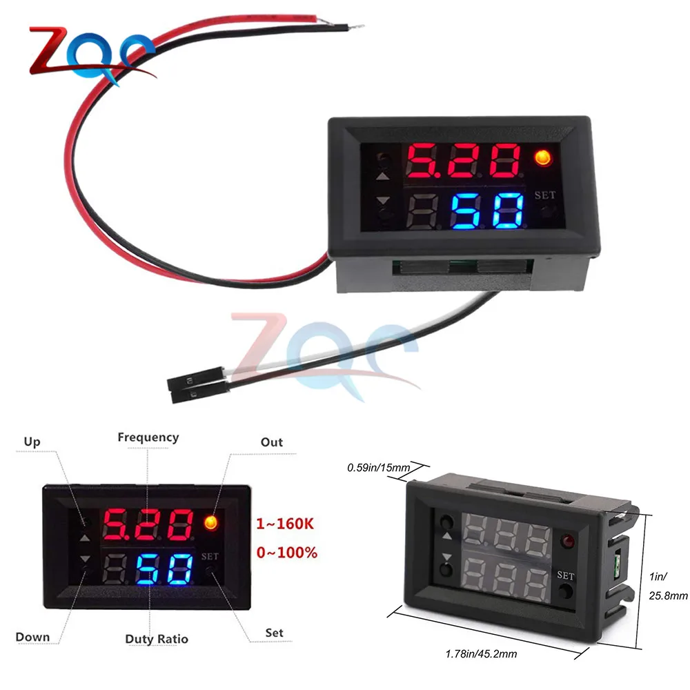 1Hz-160Khz DC 4V-30V 5mA-30mA 2 Channel Dual Signal Generator PWM Pulse Frequency Duty Cycle Adjustable Module LCD Display | Инструменты