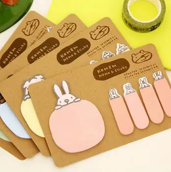 

500pcs Cute Kawaii Animal Rabbit Sheep Stationery Memo Pad Scrapbooking Sticky Notes Book Paper Sticker Bookmark Pepsi Stick