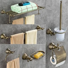 DONGKE Green Bronze Bathroom Pendant Copper Towel Rack Rack Simple European Towel Rack Bathroom Hardware Pendant Set copper antique black ancient towel rack towel rack bathroom pendant set copper toilet lo81426