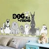 dog is a friend wall stickers home decor living room kids rooms cartoon animal wall decals diy mural art pvc removable posters ► Photo 3/6