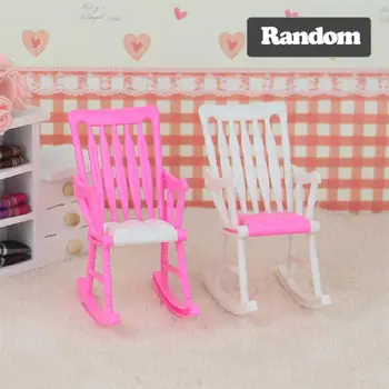 

1pc Mini Rocking Chair for Dolls Accessories Kids Girls Role Pretend Play Toys Dollhouse Chair Furniture Dolls House Decoration