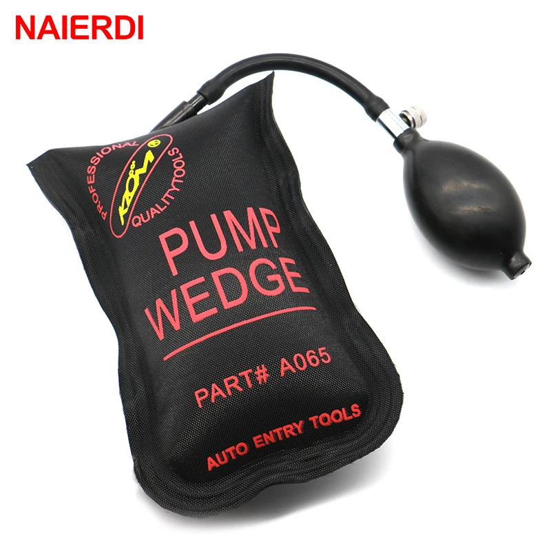 

Black KLOM PUMP WEDGE LOCKSMITH TOOLS Small Size Auto Air Wedge Airbag Lock Pick Set Open Car Door Lock 19x11CM Hardware Tool