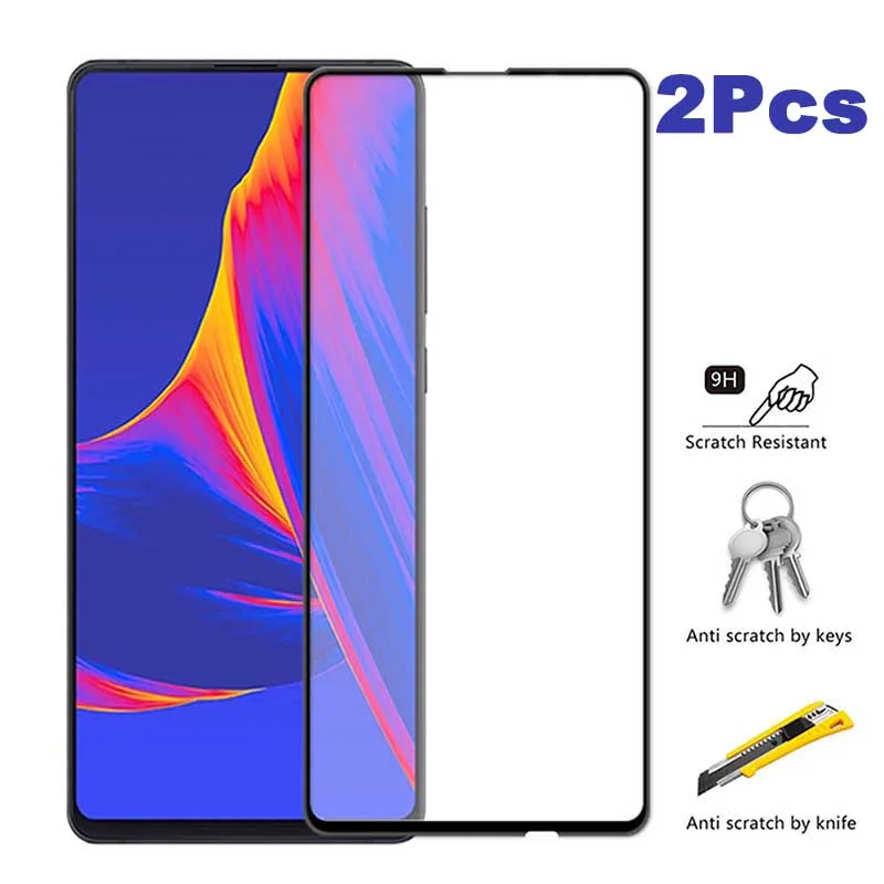2 шт. стекло на huawei Honor 9x экран защитное закаленное huawey honer honar 9 x полная защита verre |