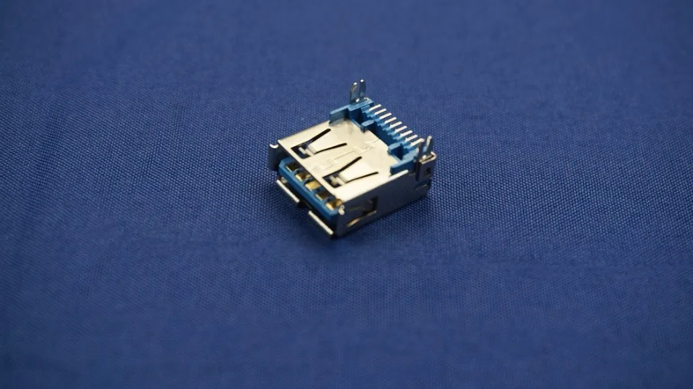 

10pcs USB 3.0 Connector A Type Female A/F receptacle right angle SMT PCB blue insulator