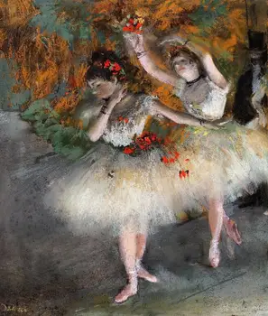 

High quality Oil painting Canvas Reproductions Two Dancers Entering the Stage (1877-1878 By Edgar Degas hand painted