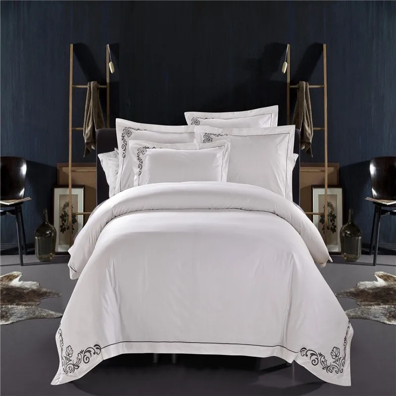 Details about   Bedding set 4pcs Pure cotton embroidery duvet cover flat sheet 2 pillowshams set 