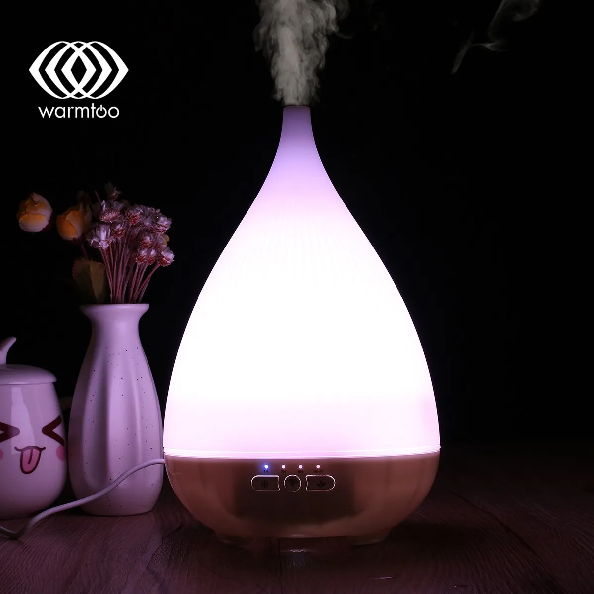 

Warmtoo Portable WiFi Smart Colorful Ultrasonic Essential Oil Diffuser Humidifier For Alexa Google Home APP Timing Control