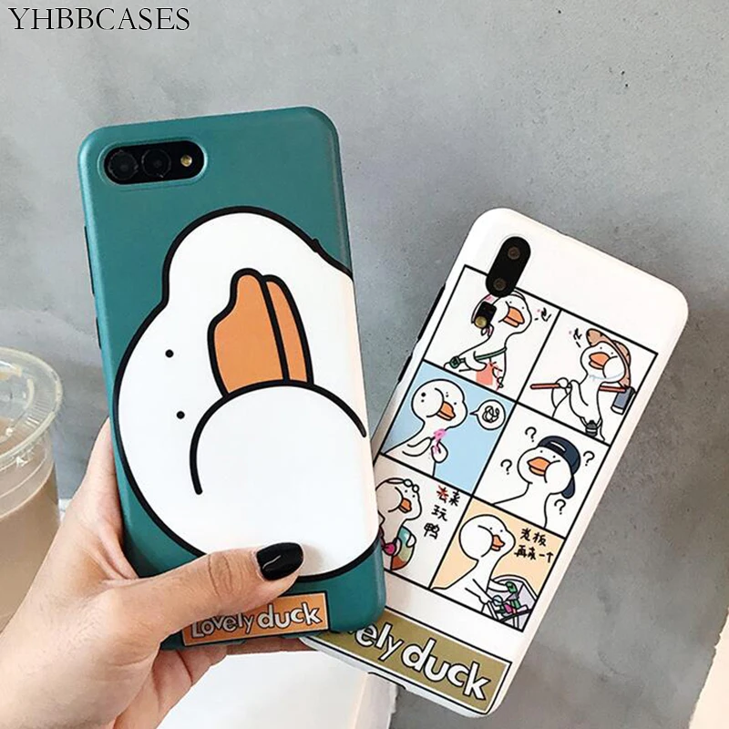 YHBBCASES для huawei P30 P20 Pro мягкий чехол Honor V20 10 мультяшная вставка милый утенок телефона