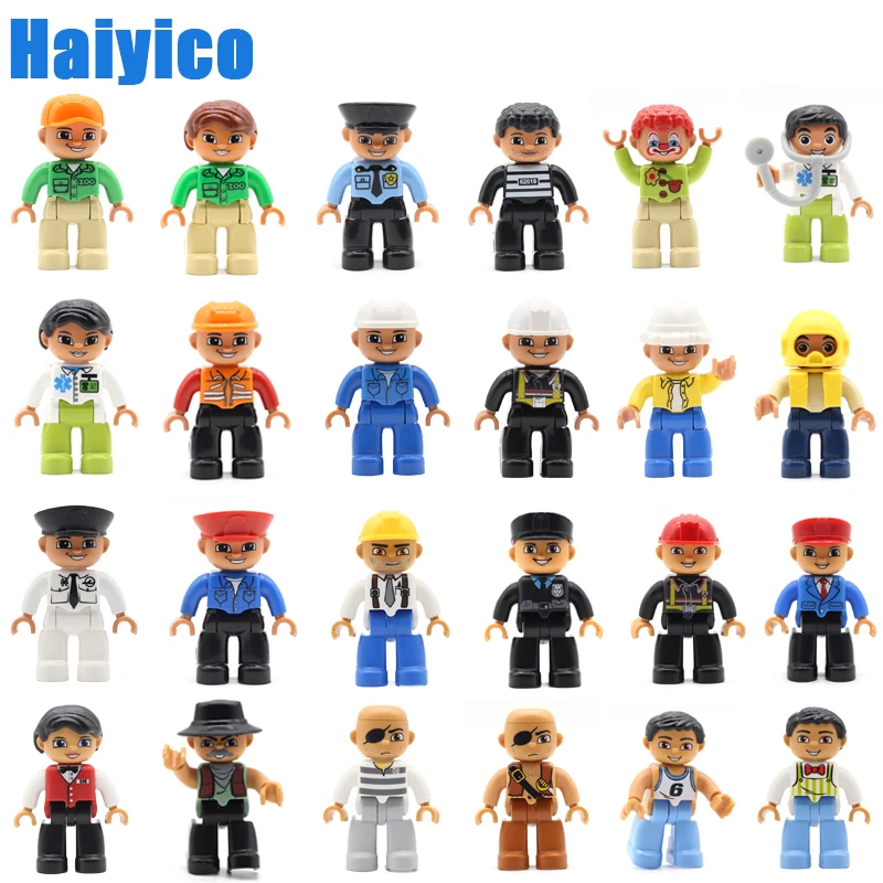 

Classic big particles building blocks family member Figure accessories compatible Duplos set Doll City occupation Character toys