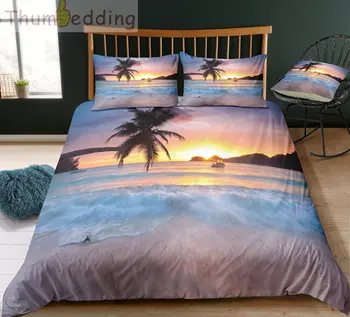 

Thumbedding Dropship Single Double Sun Set Bedding Sets king Size Twin Full Queen King 3D Duvet Cover Set with Pillowcase