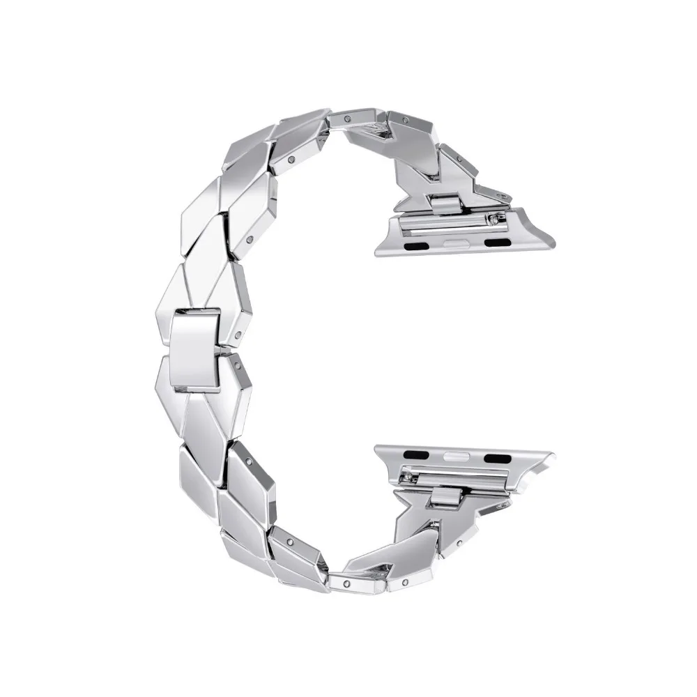 Ремешок металлический для Apple Watch Band Series SE/6/5/4/3/2 серебристый/черный прочный