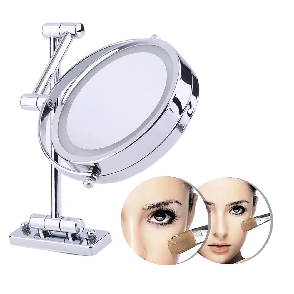 6 Inches LED 5x Magnification Double Side Face Wall Makeup Mirror