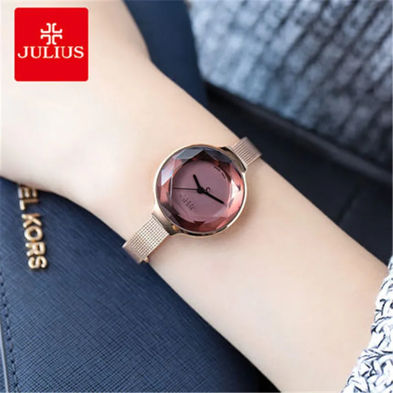 

JULIUS 2018 Women Wrist Watches Sports Simple Water Resistant Women Sports Business Alloy Luxury Watches Top Brand E1