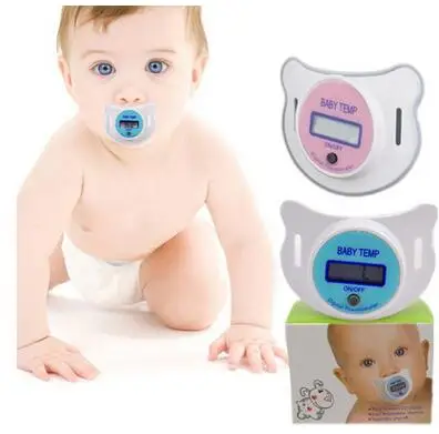 Для новорожденных детей случайный сосать соски термометр мальчиков и девочек силиконовые соски ЖК цифровой термометр Младенцы здоровье обеспечение безопасности - Цвет: Blue pink random sen