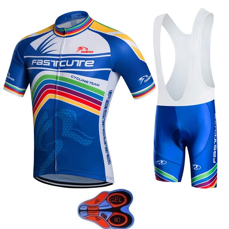 

2019 Brand Fastcute Cycling Sets Breathable Cycling Jerseys Quick-Dry Cycling Clothing Bib Shorts 9D GEL Pad thrasher clothing