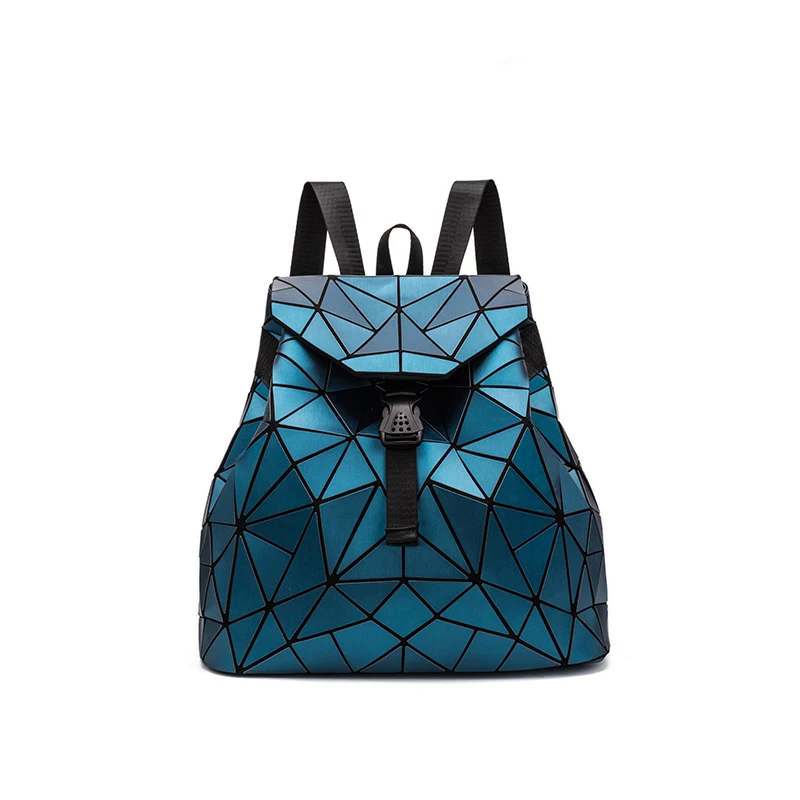 Women Backpack matte Geometric bag Female Backpacks For Teenage