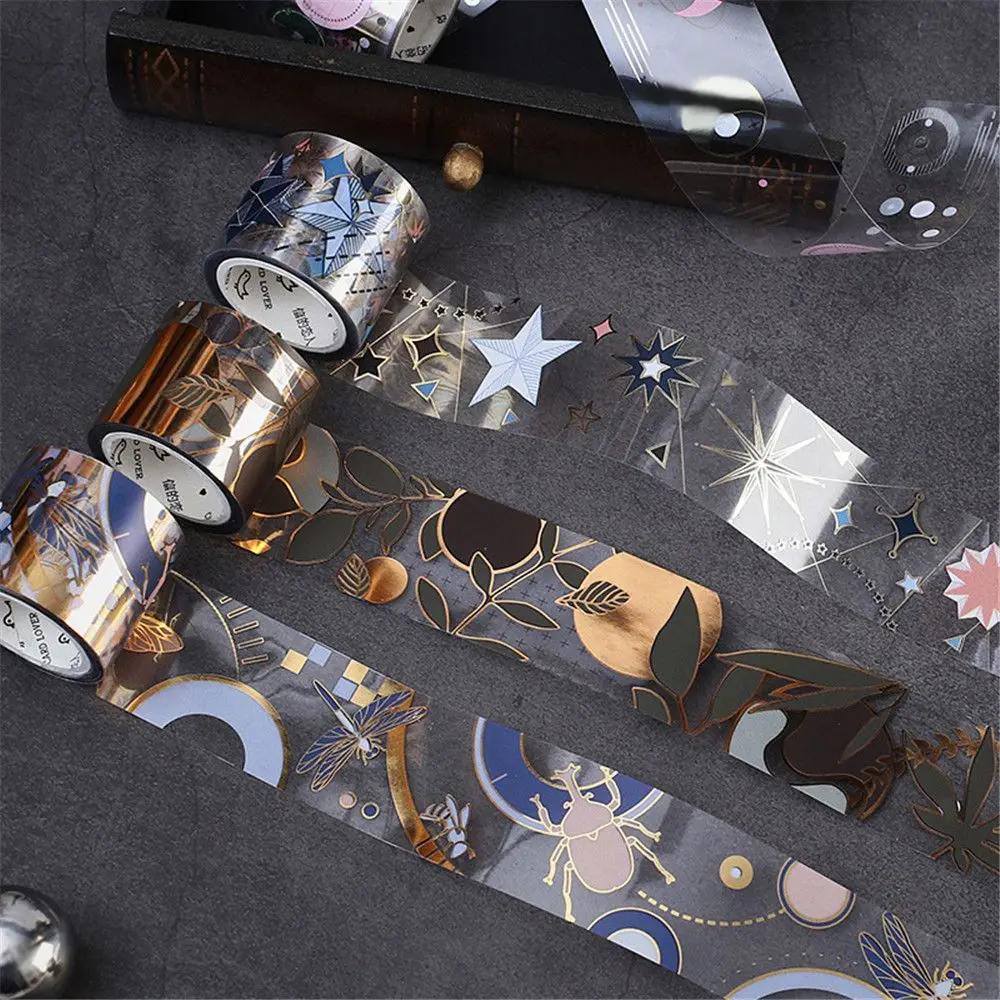 

1PC Novelty Semi Transparent Washi Tapes Cute Stars Moon Stationery Scrapbooking Paper Adhesive Tape Masking Tape Daiary Sticker