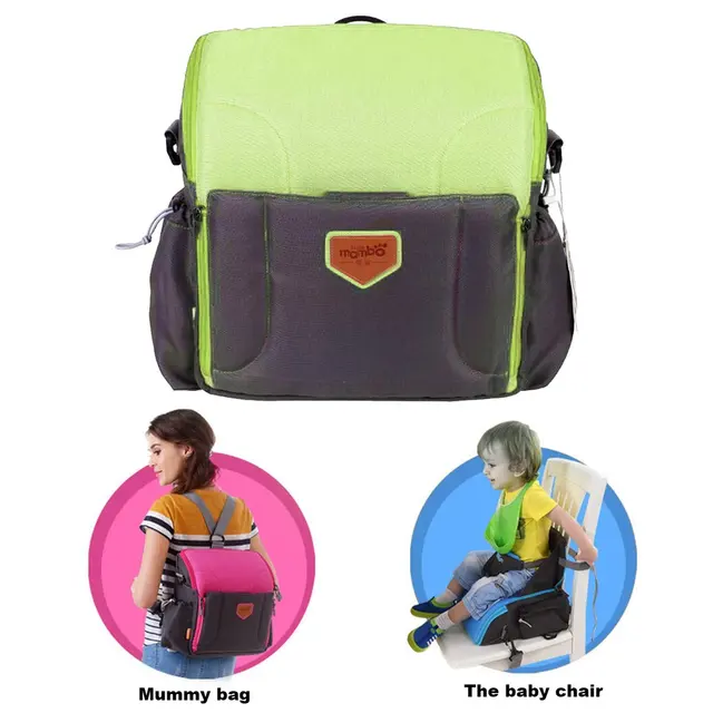 2 in 1 Baby Dining Chair Diaper Backpack Large Mummy Bag Waterproof