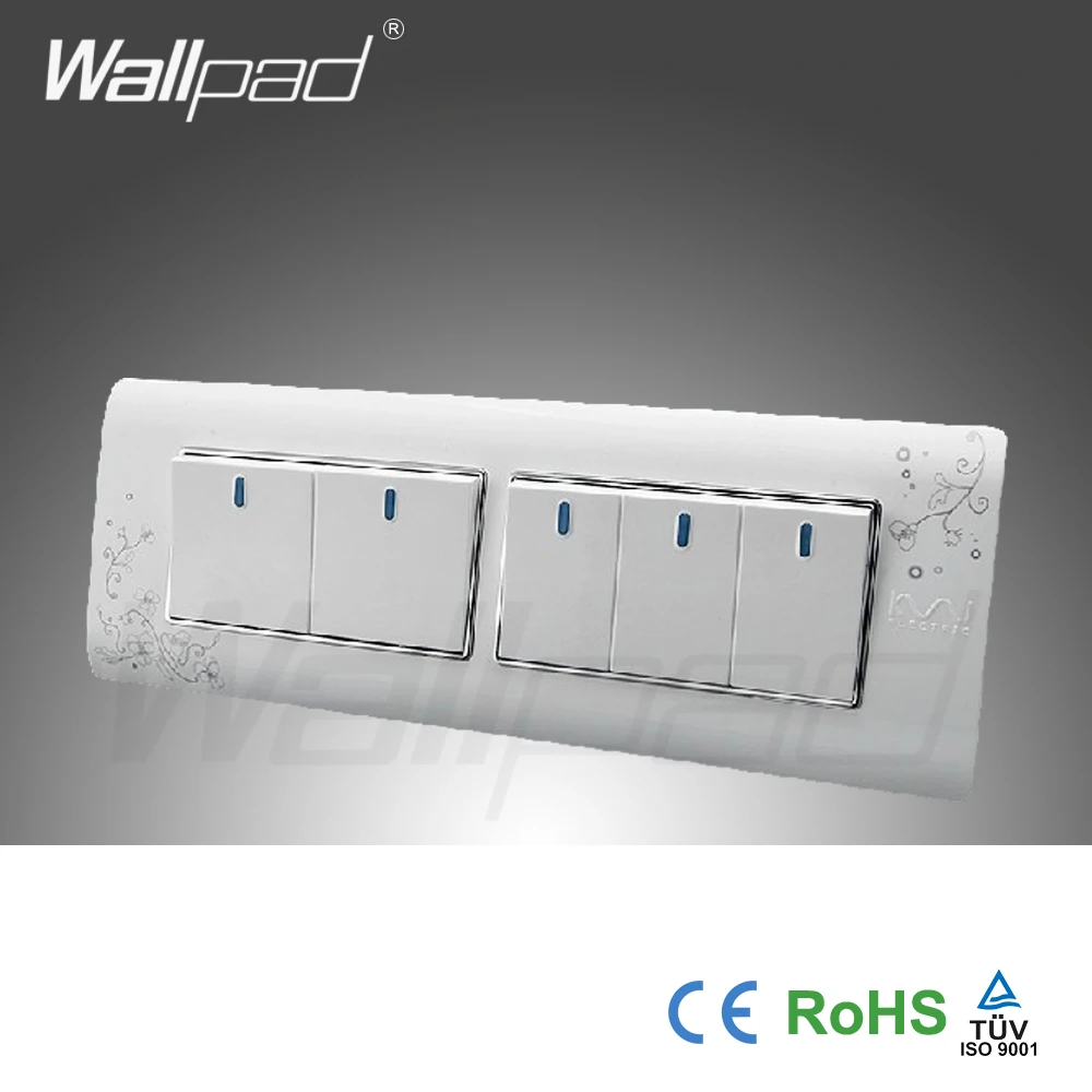 5 Банд 2 Way Wallpad роскошный настенный выключатель панель света C30 118 110 ~ 250 В|switch