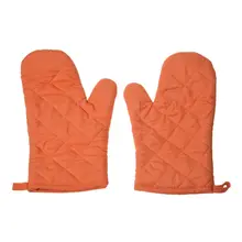 Топ!-1 пара кухонных изделий, термостойкие хлопковые перчатки для духовки, прихватки, кулинарные рукавицы для выпечки, оранжевые