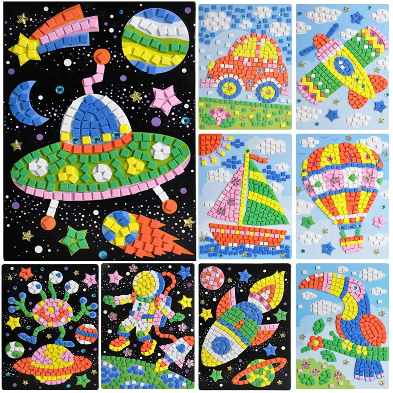  Kids DIY painting crystal Mosaic diamond EVA stickers paste paper kindergarten material package cra - 33036358607