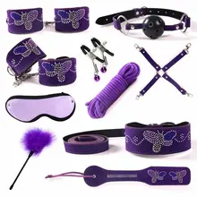 Sex toys adult female butterfly rhinestones purple bundle 10-piece set of alternative couples flirting toys