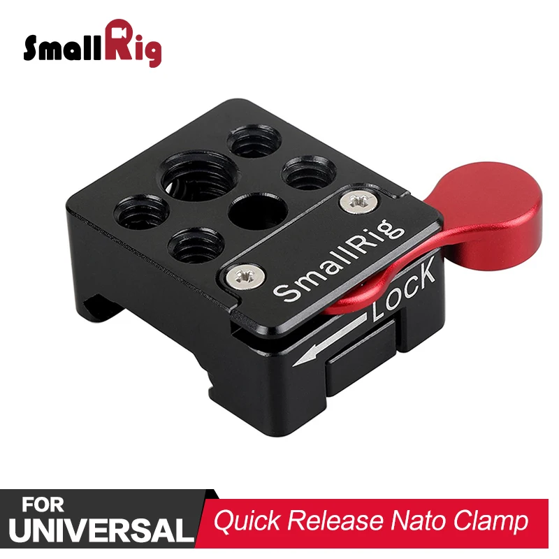 Special Offer for  SmallRig DSLR Camera Quick Release Adapter Nato Clamp With 1/4 1/8 Thread Holes For Flashlight Mico