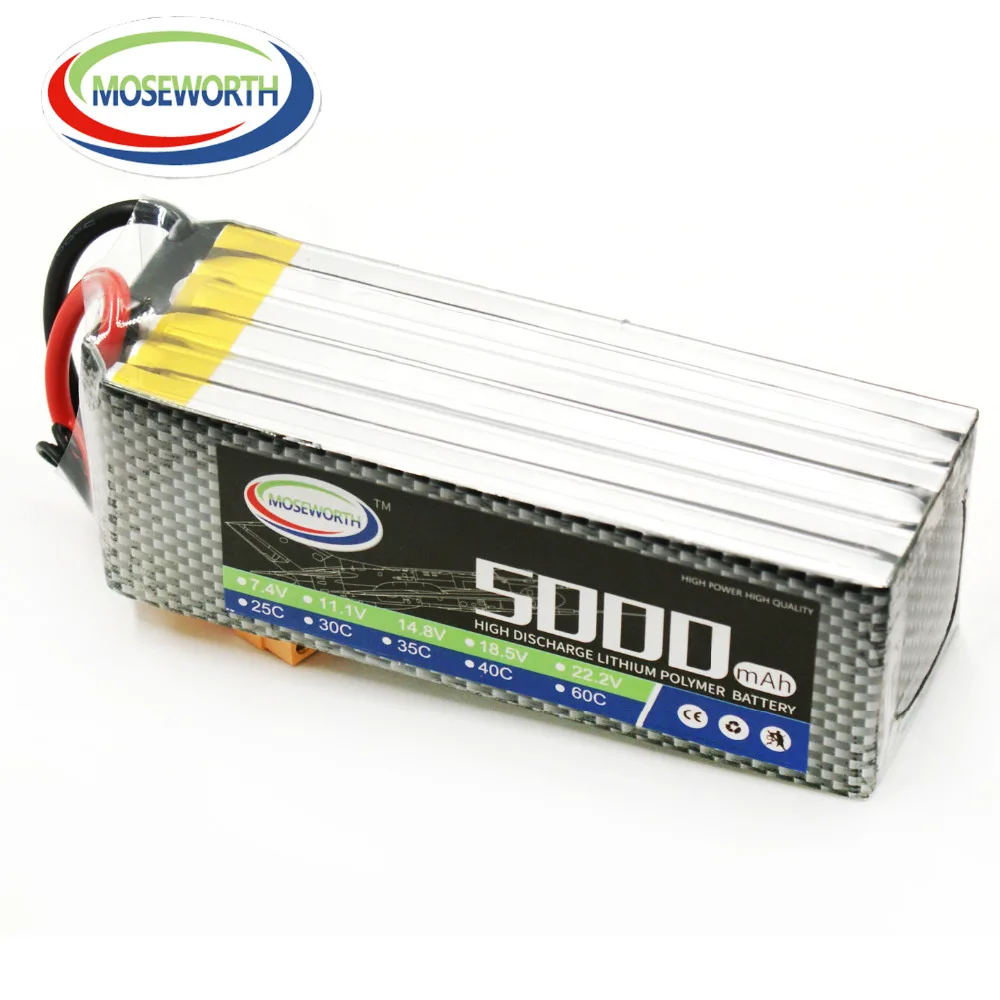 Аккумулятор 6S 22,2 V 5000mAh 40C-80C RC Lipo аккумулятор для радиоуправляемый самолет, Квадрокоптер автомобильный аккумулятор 6S RC LiPo аккумулятор 22,2 V AKKU