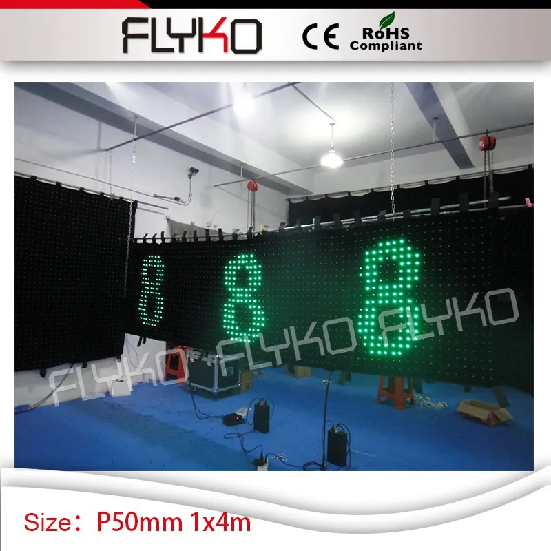 

1m by 4m video display effect led curtain screen P5